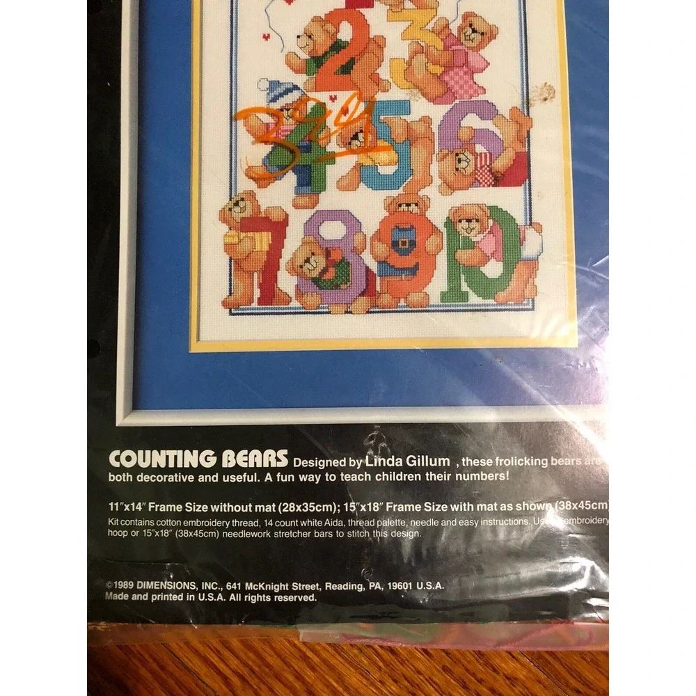 Dimensions Counted Cross Stitch Counting Bears Vintage 1989 New